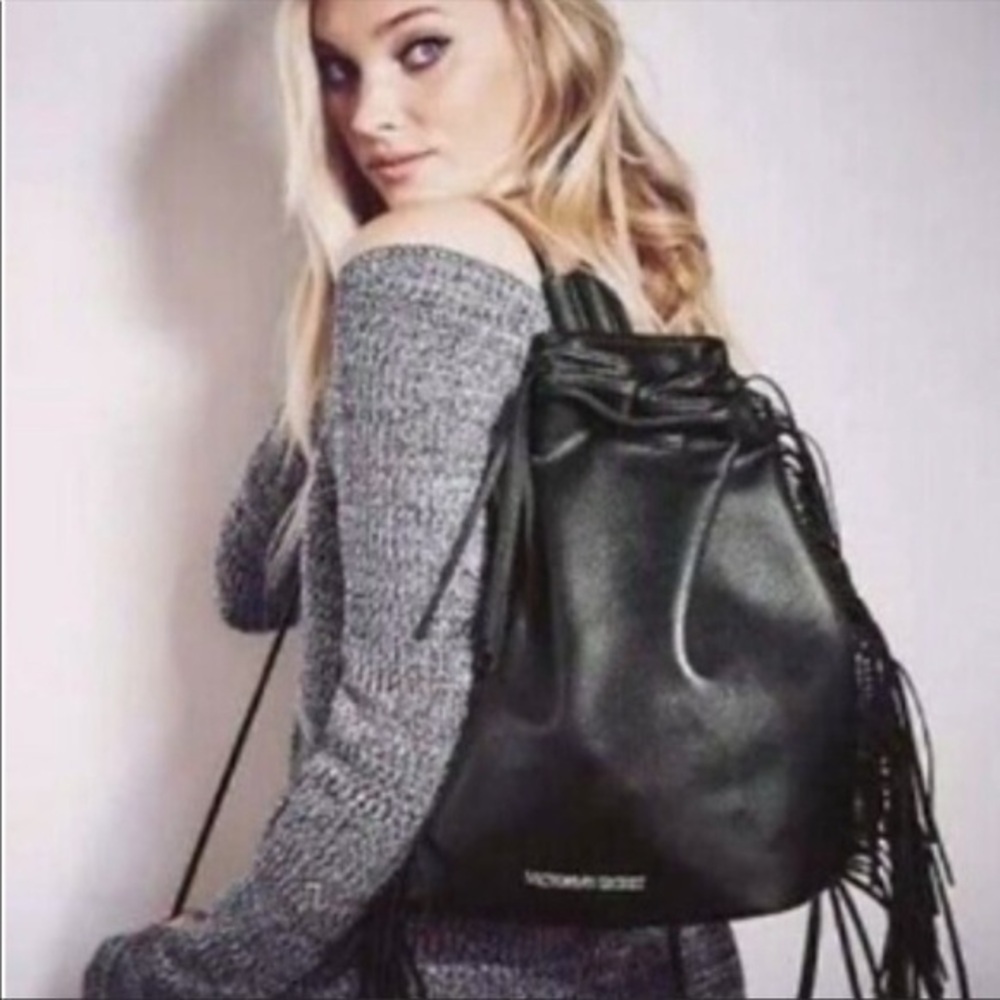 Victoria’s Secret faux leather Fringe backpack New